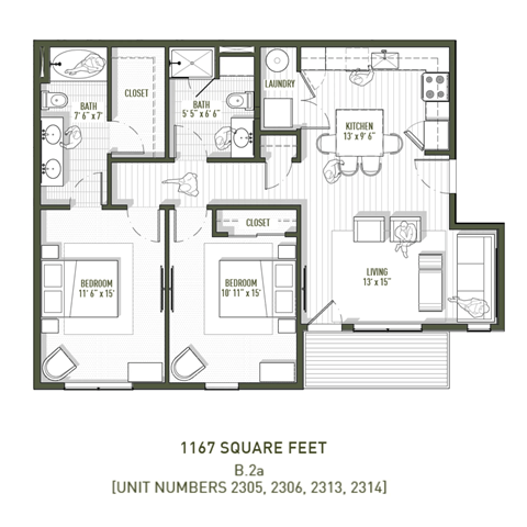 West 8th - 2bd Topaz 1167sf
